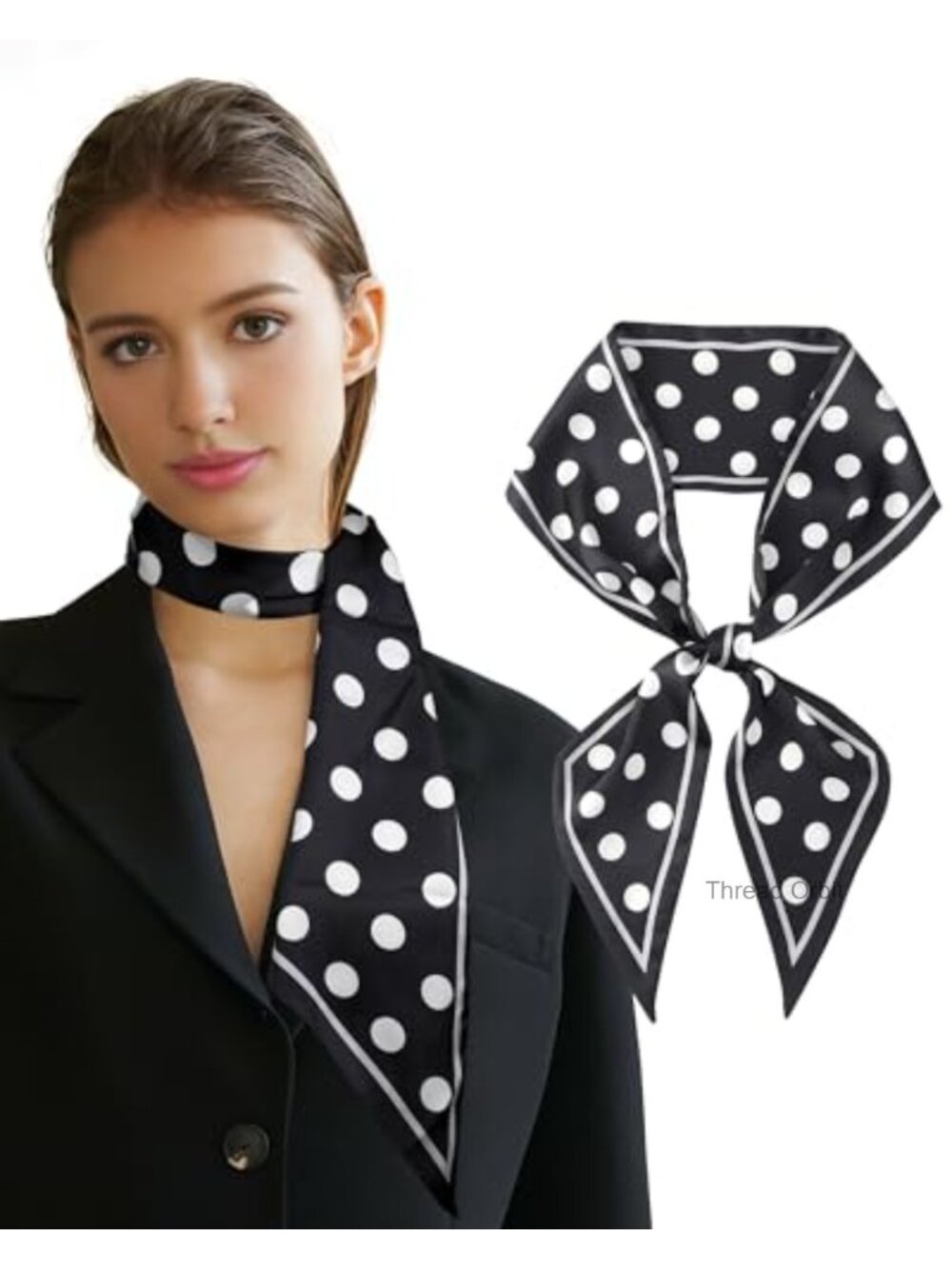 Satin Silk Feel Long Scarf Neck Hair Bandana Double Layer